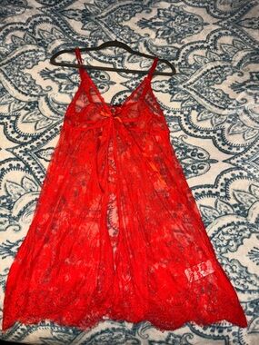 Avid love Red Lace Babydoll Chemise with Adjustable Straps size extra large
